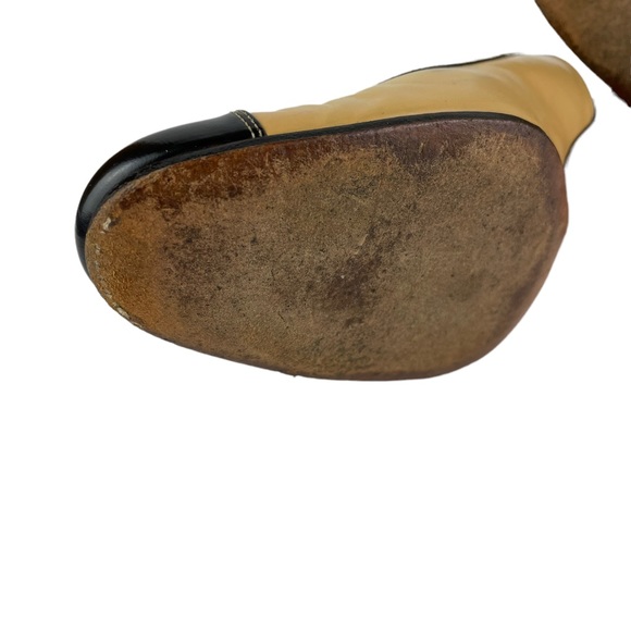 Vintage Salvatore Ferragamo Sling-back Black Tan Career Heels 8B Made In Italy - Picture 9 of 15